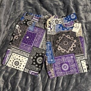 Men's Patchwork Bandana Shorts